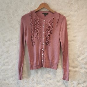 Banana Republic Pink Ruffle Cardigan